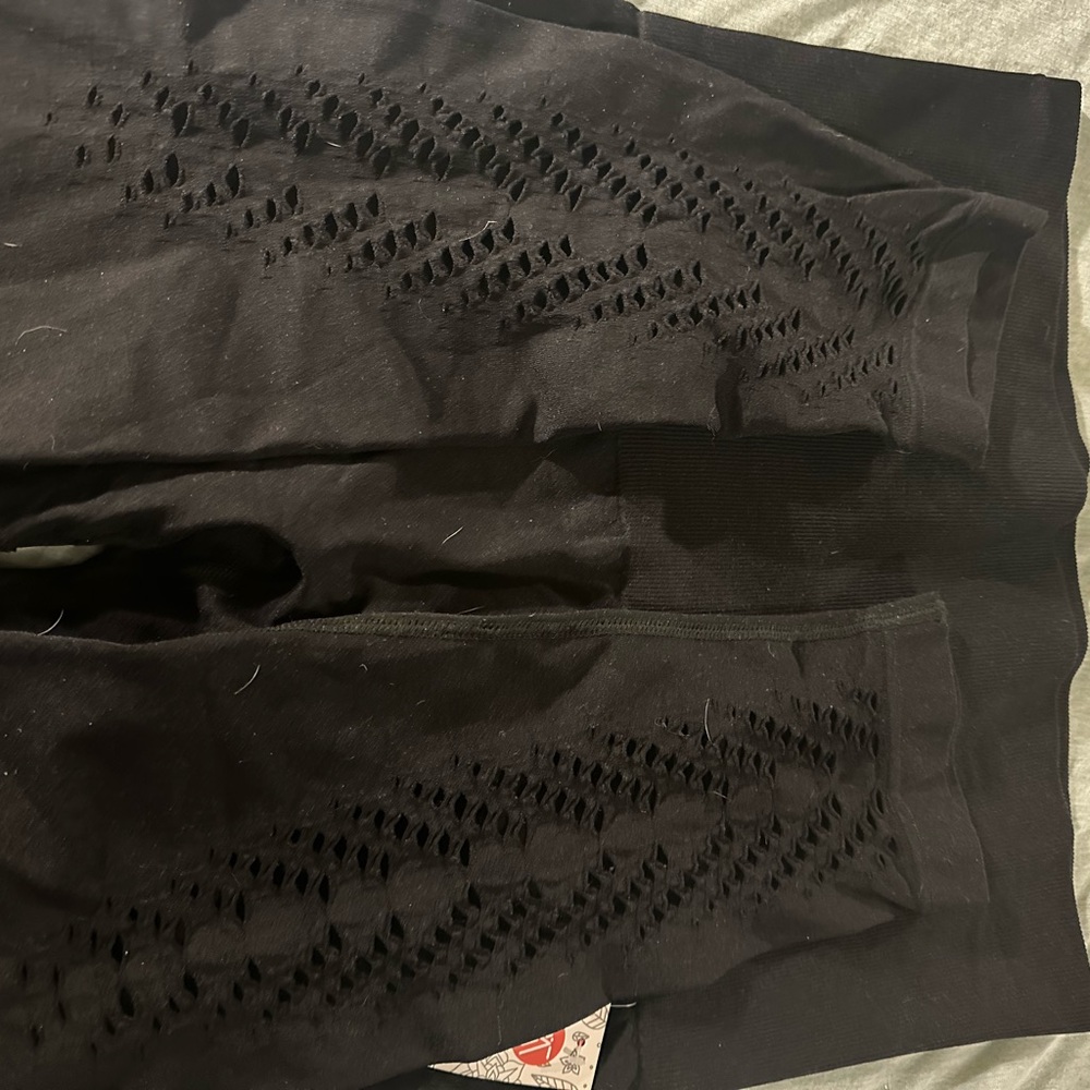 Black Leggings with Cutout Design
